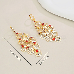 Brass Ring with Heart Tassel Hoop Earrings&nbsp;MC7591