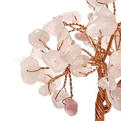 Christmas Natural Rose Quartz Chips Tree Decorations&nbsp;DJEW-K028-03E