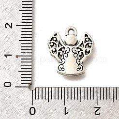 合金のチベット風チャーム  カドミウムフリー＆鉛フリー  天使  アンティークシルバー  16x14.5x3mm  穴：1.4mm&nbsp;PALLOY-D291-03AS-03