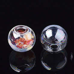 Round Handmade One Hole Blown Glass Globe Ball Bottles&nbsp;BLOW-R002-16mm-AB