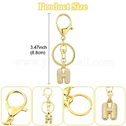 Brass Micro Pave Cubic Zirconia Keychain&nbsp;KEYC-YW00089-01