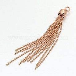 真鍮タッセルペンダントの飾り  ボールチェーン  ミックスカラー  83~90x8mm  穴：3.5mm&nbsp;KK-F0319-03