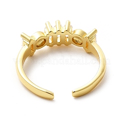 Enamel Evil Eye & Cubic Zirconia Open Cuff Ring&nbsp;KK-H439-40A-G