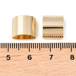 真鍮製チューブビーズ  カドミウムフリー＆鉛フリー  半円  24KGP本金メッキ  11.5x10x6.5mm  穴：11x6mm&nbsp;KK-C163-19G