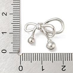 合金ペンダント  蝶結び  プラチナ  16x19x6mm  穴：2.5x3mm&nbsp;LS-FIND-G068-05P