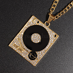 Alloy Crystal Rhinestone Enamel Turntable Pendant Necklaces for Unisex&nbsp;WG71EF5-01