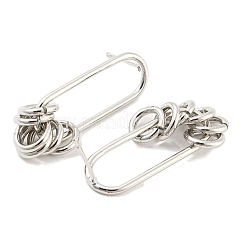 Rack Plating Brass Hollow Oval Dangle Stud Earrings&nbsp;EJEW-K245-42P