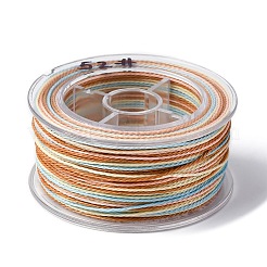 セグメント染色ワックスポリエステルコード  ねじれた丸い紐  カラフル  1mm  約49.21ヤード（45m）/ロール&nbsp;YC-C003-02B