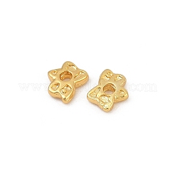 真鍮製スペーサービーズ  蝶  18KGP本金メッキ  5x4.5x1.5mm  穴：1.2mm&nbsp;KK-D375-13G-01