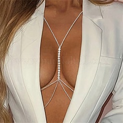 Alloy Crystal Rhinestone Flat Round Double Layer Bikini Sexy Body Chains for Beach Party&nbsp;FS-WG856A8-02