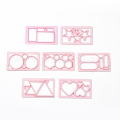 7 個 7 スタイルのプラスチック粘土カッターセット  楕円形＆丸形＆多角形＆星形  鉄製丸カン＆イヤリングフック付き  ミックスカラー  107個/セット&nbsp;DIY-B047-01