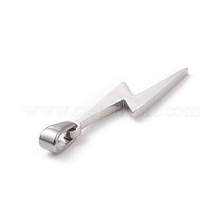 変色しない304ステンレススチールペンダント  レーザー切断  雷のチャーム  ステンレス鋼色  25x9x1.5mm  穴：2.5x5mm&nbsp;STAS-G284-24P