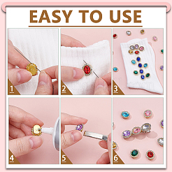 80Pcs 8 Colors Sew on Rhinestones&nbsp;RESI-AR0001-52