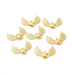 合金ペンダント  鉛フリー及びカドミウムフリー  ウイング  ゴールドカラー  28.5x36.5x5mm  穴：2.5mm&nbsp;X-EA11896Y