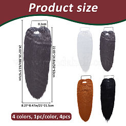 ポリエステル製人工口ひげ4個、4色  クリスマス ハロウィン コスプレ アクセサリー  ミックスカラー  625~670mm  1pc /カラー&nbsp;FEPA-FH0001-01