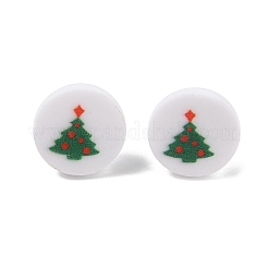 クリスマステーマの女性用アクリルスタッドピアス  スチール針付き  雪だるま/クリスマスツリー/鹿  プラチナ  ミックスカラー  15.5mm&nbsp;EJEW-U016-08P