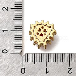 真鍮製マイクロパヴェキュービックジルコニア連バー  18KGP本金メッキ  ハート  12x12x7mm  穴：1.8mm&nbsp;KK-F913-03A-G
