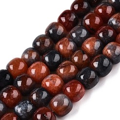 染め加工天然石ホワイトジェイドビーズ連売り  ツートン  バレルビーズ  ココナッツブラウン  10x8.5~9mm  穴：1mm  約43~45個/連  14.76~15.6''（37.5~39センチメートル）&nbsp;G-T138-D23