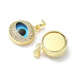 Printed Brass Micro Pave Cubic Zirconia with Glass Pendants&nbsp;KK-Z134-17G-02