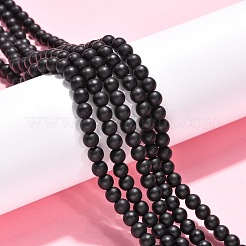 Synthetic Black Stone Beads Strands&nbsp;G-G508-6MM