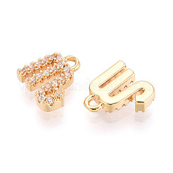 Brass Micro Pave Cubic Zirconia Charms&nbsp;KK-N263-148A-G