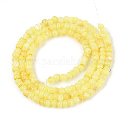 天然淡水貝殻染めビーズ連売り  ロンデル  きいろ  2~3.5x1~3mm  穴：0.8mm  約162~169個/連  14.96~15.35''（38~39センチメートル）&nbsp;SHEL-T020-29B-09