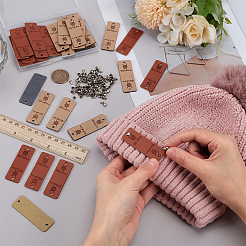 40 Sets 2 Colors PU Leather Clothing Blank Labels&nbsp;DIY-FG0007-21