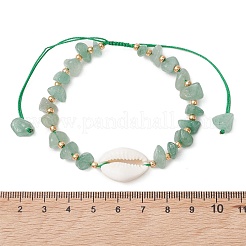 Adjustable Natural & Synthetic Gemstone Chips & Cowrie Shell Beads Braided Bead Bracelets for Women&nbsp;BJEW-MZ00336
