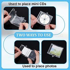プラスチックCDケースペンダント装飾12袋  CDボックス  合金パーツ  長方形  ボールチェーン：120x3mm  ペンダント：51x53x8.5mm&nbsp;AJEW-OC0016-44B