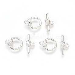 合金マンテル  銀色のメッキ  リング：18x14.5x4mm  穴：1.5mm  バー：22x9x3.5mm  穴：1.5mm.&nbsp;PALLOY-WH0031-04S
