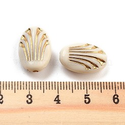 メッキアクリルビーズ  ゴールドライン入り  オーバル  アンティークホワイト  17x11.5x6mm  穴：1.8mm  724個/ 500g&nbsp;OACR-Q084-05A