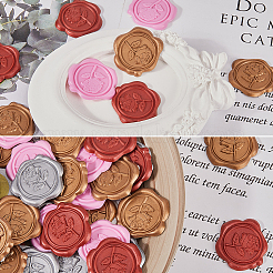 80Pcs 4 Colors Rose Adhesive Wax Seal Stickers&nbsp;DIY-CP0010-20