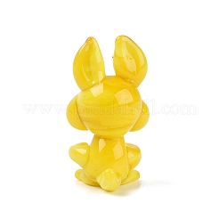 Handmade Lampwork Rabbit Figurine Display Decorations&nbsp;LAMP-N034-27C