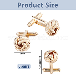 6 Pairs Alloy Cufflinks&nbsp;FIND-FH0017-36G
