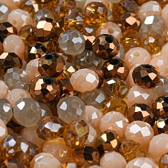 ガラスビーズ  多面カット  ロンデル  バリーウッド  6x5mm  穴：1mm  約2360個/500g&nbsp;EGLA-A034-LM6mm-34