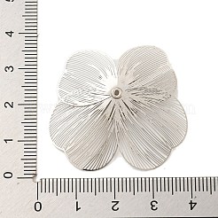 真鍮製ビーズキャップ  鉄ループ付き  花  カドミウムフリー＆ニッケルフリー＆鉛フリー  プラチナ  31~33x37~41x4mm  穴：0.9mm&nbsp;KK-P264-01P