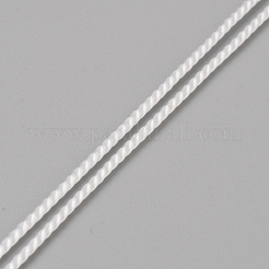 3プライナイロンミラノコード  編み込みブレスレットやネックレス作りのための撚り紐  ホワイト  1.5mm  約25.15ヤード（23m）/ロール&nbsp;OCOR-WH0092-14A-04