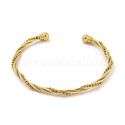 304 Stainless Steel Twisted Open Cuff Bangles for Women&nbsp;BJEW-E100-07G