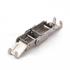 変色しにくい201ステンレススチール製時計バンド留め金  長方形  ステンレス鋼色  25x10x6mm  穴：3x7mm&nbsp;STAS-P221-22A-P