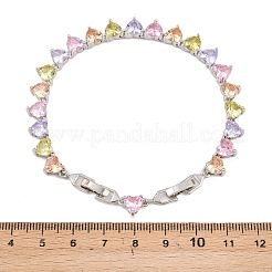 Platinum Tone Brass Micro Pave Cubic Zirconia Tennis Bracelets&nbsp;BJEW-B160-01P-01
