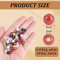 54pcs 9 Styles Natural Mixed Gemstone Beads&nbsp;G-OC0005-57