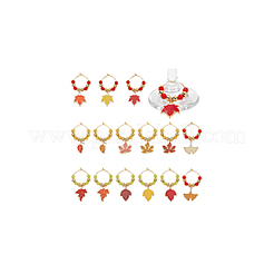 Autumn Theme Glass Wine Glass Charms&nbsp;AJEW-BC00013