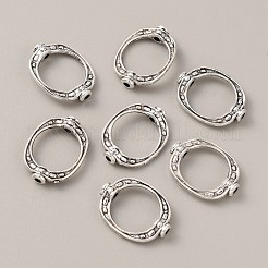 チベットスタイル合金ビーズフレーム  アンティークシルバー  オーバル  20x15x3.5mm  穴：1.8mm  95~100個/袋。&nbsp;FIND-WH0034-45AS-02
