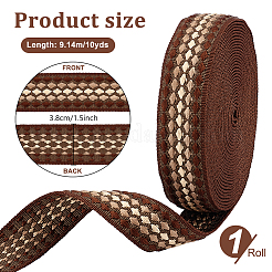 10 Yards Polyester Jacquard Ribbon&nbsp;OCOR-WH0101-187C