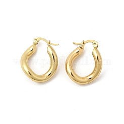 Oval 201 Stainless Steel Hoop Earrings&nbsp;EJEW-Z151-05G