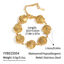 304 Stainless Steel Shell Shape Link Chain Bracelets for Women&nbsp;QD2017-2