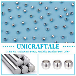 201ステンレススチールスペーサービーズ200個  ロンデル  ステンレス鋼色  4x3mm  穴：2.5mm&nbsp;STAS-UN0054-11