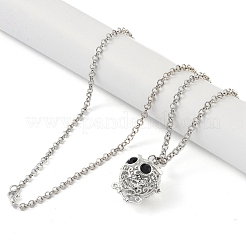 Brass with Rhinestone Pendant Necklaces&nbsp;NJEW-G089-04P