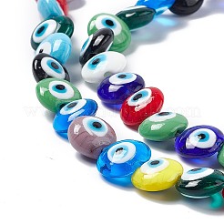 Handmade Evil Eye Lampwork Beads Strands&nbsp;LAMP-G157-01D