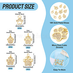 10Pcs 5 Styles Rack Plating Brass Micro Pave Cubic Zirconia Charms&nbsp;KK-TA0002-39
